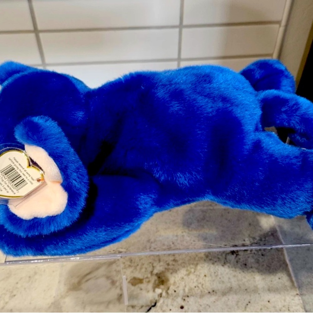 Ty Beanie Buddy Peanut The Elephant - Royal Blue EXTREMELY RARE 98